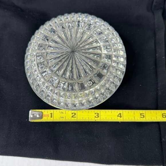 VTG Unbranded 24% lead crystal 4 inch round clear covered trinket dish box - Picture 7 of 7